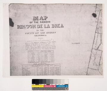 Map of the Rancho Rincon de la Brea subdivision