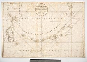 New Chart of the Carribbean Isles called also The Windward & Leeward Islan ds from Porto Rico to Trinidad Improved from the latest Astronomical Observations & Surveys, By J. W. Norie, Hydrographer, &c.Engraved by J. Stephenson 1828
