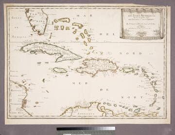 Les Isles Antilles &c. Entre lesquelles sont Les Lucayes, et Les Caribes