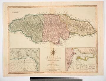 Jamaica from the latest surveys; Improved and Engraved by Thomas Jefferys Geographer to the King