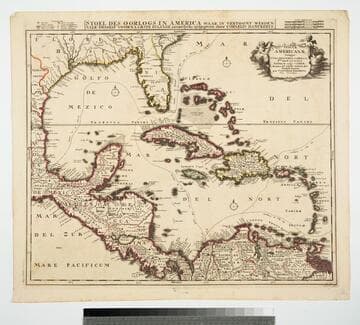 Insulae Americanae Nempe: Cuba, Hispaniola, Jamaica, Pto. Rico, Lucania, Antillae vulgo Caribae, Barlo-et sotto-vento, Etc