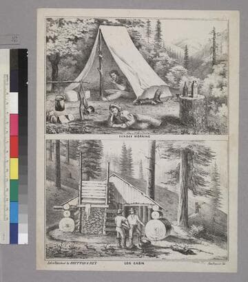 Sunday Morning [upper] Log Cabin [lower]