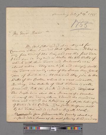 Lyttelton, George, 1st Baron Lyttelton of Frankley. Letter to Archibald Bower