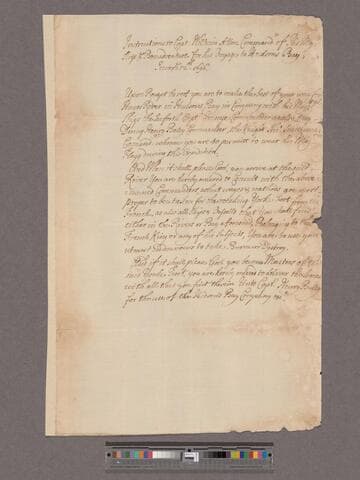 Trumbull, Sir William. Instructions to Captain William Allen ... for his Voyage to Hudson's Bay