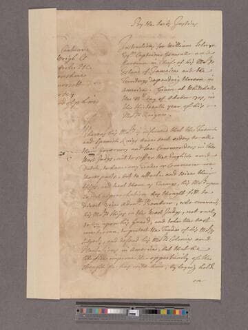 Great Britain. Lords Justices. Instructions for William Selwyn, Governor of Jamaica [for "gaining advantage against the French"]