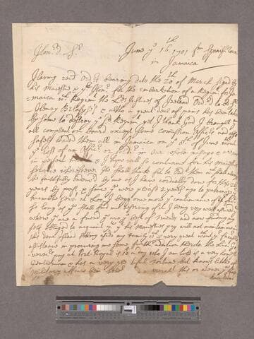 Handasyd, Thomas. Letter to William Blathwayt