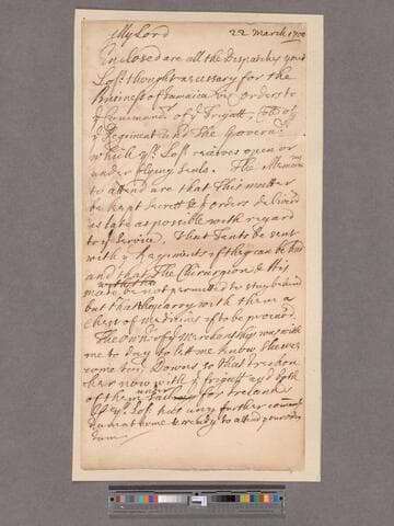 Blathwayt, William. Letter to Laurence Hyde, 1st Earl of Rochester