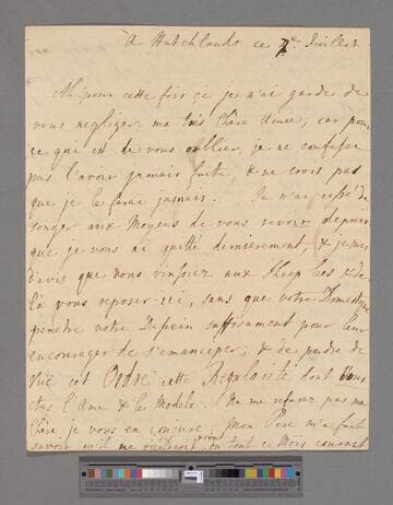 Boscawen, Frances Evelyn (Glanville). Letter to Elizabeth (Robinson) Montagu