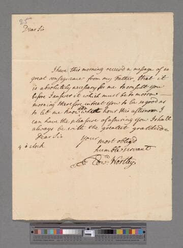 Montagu, Edward Wortley. Letter to Edward Montagu