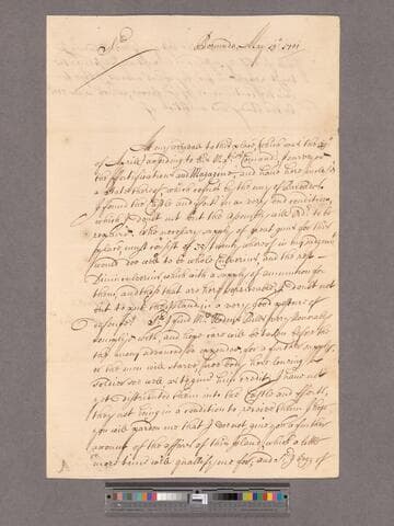 Bennett, Benjamin. Letter to William Blathwayt