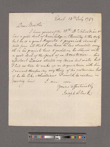 Black, Joseph (b) to "Brother" Alexander Black (b) or James Black (c)