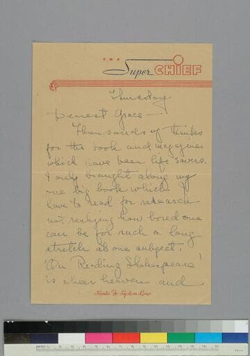 Writer Anita Loos writes to GBH