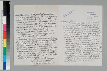 Henry Gordon Clark writes to Grace Hubble