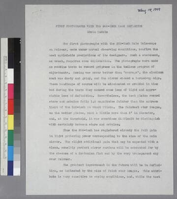 First Photographs with the 200-inch Hale Reflector