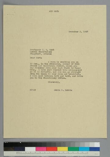 EPH writes to astronomer Jan Oort