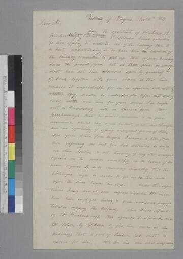 George W. Spooner, University of Virginia, letter to Thomas Jefferson, University of Virginia