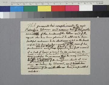 Thomas Jefferson letter to Palmira Johnson