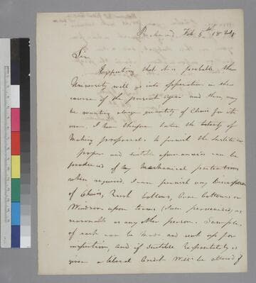 Thomas Hatcher, Richmond, letter to Thomas Jefferson