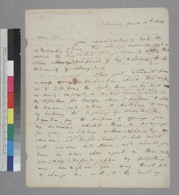 Granville Sharp Pattison, Baltimore, letter to Thomas Jefferson