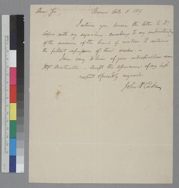 John H. Cocke, Bremo, letter to Thomas Jefferson