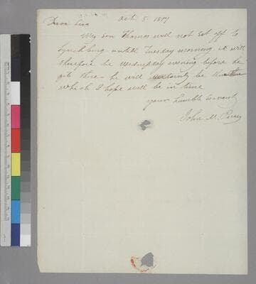 John M. Perry letter to Thomas Jefferson, Monticello