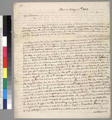 James Monroe, Paris, letter to unidentified recipients