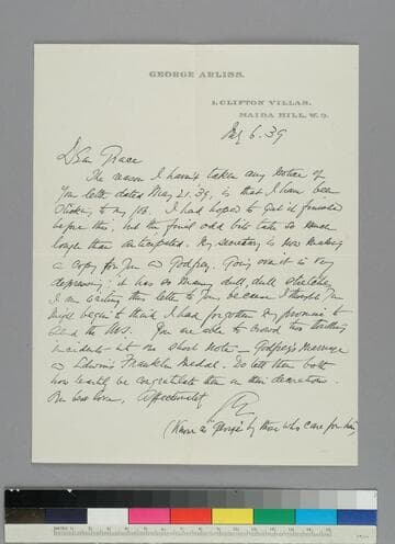 Actor George Arliss writes to GBH about his autobiography