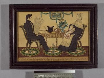 Family Portrait of Charles and Comfort Caverly and Their Son Isaac