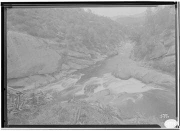 Looking down penstock ridge after brush cut