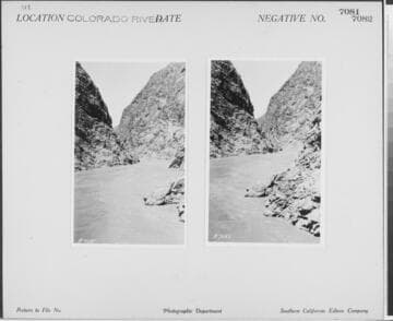 Colorado River - Colorado River and steep canyon walls as seen from boat