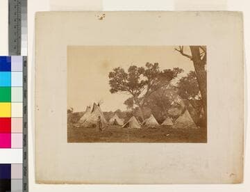 Arapahoe camp near Camp Supply, Indian Territory. 1869