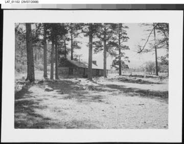 Rear exterior view of Leandro cabin at Vermejo Ranch