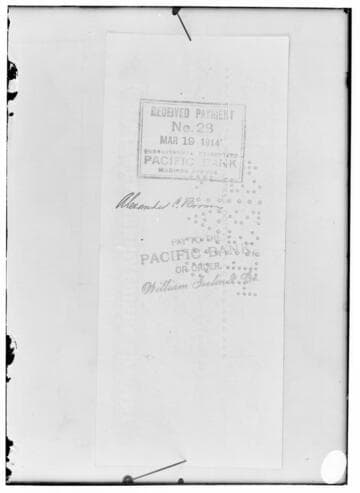 C1.4 - Checks - The back of the check to Alexander C. Brown.  [See 02