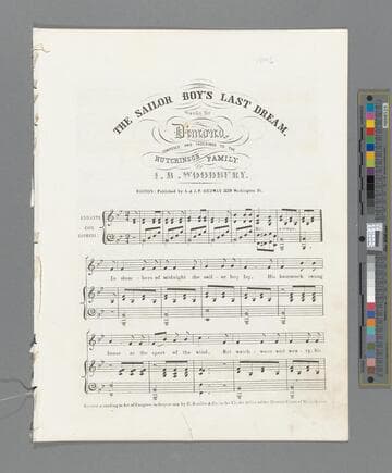The sailor boy's last dream / words by Dimond   composed and inscribed to the Hutchinson family by I. B. Woodbury