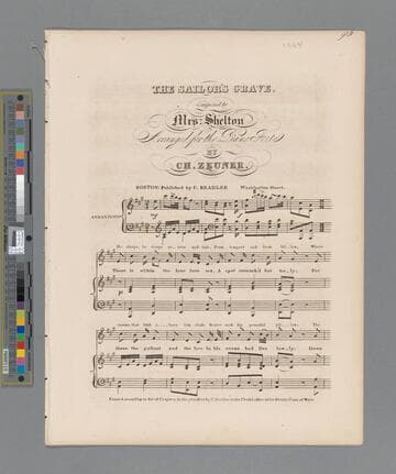 The sailor's grave / composed by Mrs. Shelton   arranged for the piano forte by Ch. Zeuner