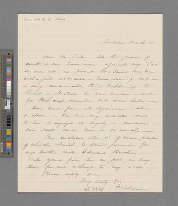 Stowe, Harriet Beecher. Letter to Annie Adams Fields