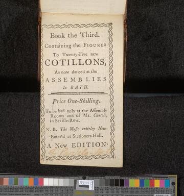 Book the third. Containing the figures to twenty-five new cotillons, as now danced at the assemblies in Bath