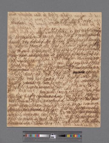 Porteus, Beilby, Bishop of London. Letter to Elizabeth (Robinson) Montagu