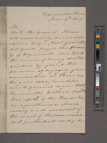 Edgeworth, Maria.  Letter to [Jean-Baptiste Biot]