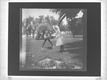 Children playing on grounds of Miramar Hotel, Santa Monica