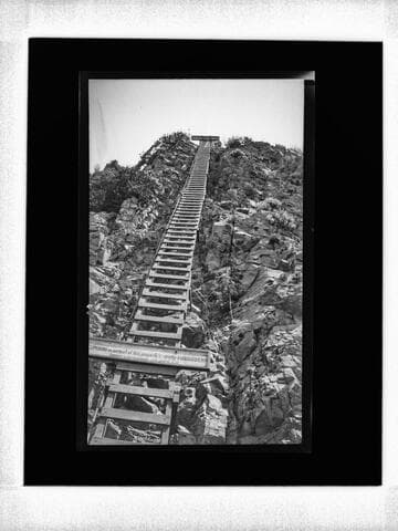 Step ladder to the top of Sugar Loaf Rock, Catalina Island