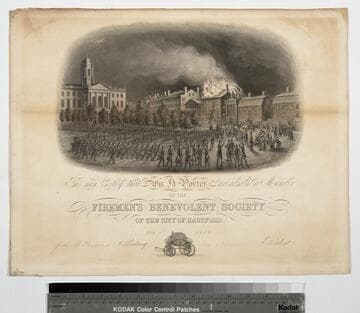 This may certify that Wm. H. Porter was admitted a member  of the Firemen's Benevolent Society of the city of Hartford