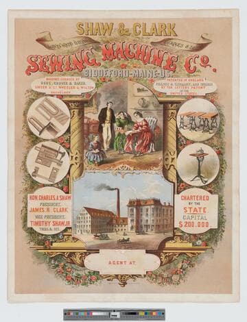 Shaw & Clark Sewing Machine Co. Biddeford-Maine-U.S