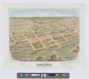 Bird’s eye view of  Manteno. : Kankakee County Illinois 1869