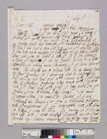 Wight, Cassandra Leigh, 1695-1778. Letter to Theophilus Leigh, 1693-1785