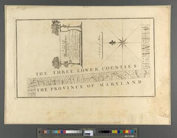 A plan of the west line or parallel of latitude, which is the boundary between the provinces of Maryland and Pensylvania : a plan of the boundary lines between the province of Maryland and the Three Lower Counties on Delaware with part of the parallel of latitude which is the boundary between the provinces of Maryland and Pennsylvania