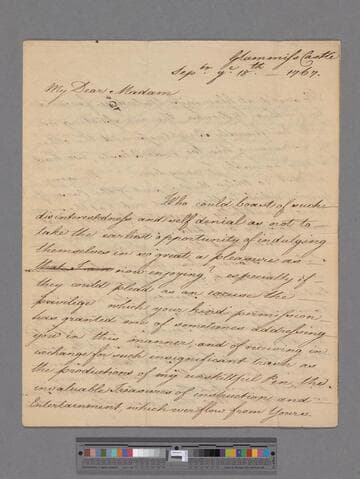 [Unknown author]. Letter to Elizabeth (Robinson) Montagu