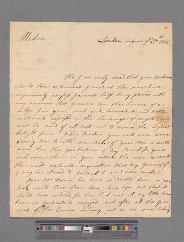 Wright, Phoebe. Letter to Elizabeth (Robinson) Montagu