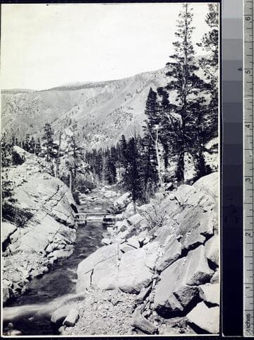 Looking toward tunnel portal from top of main dam