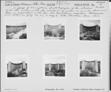 Big Creek, Florence Lake Dam - Photograph showing Intrados of Arch #7.  Taken in conjunction with 1951 inspection